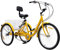24'' Erwachsene Dreirad faltrad Erwachsene Klappfahrrad Klapprad Folding Dreirad 7 Gang Gelb