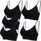 BQTQ 5 Stücke Bralette Damen V Hals Cami Top BH Bralette Schlafen BH für Frauen Mädchen, Schwarz, M