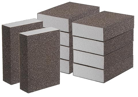 sourcing map 10 blocchi di spugna abrasiva a grana media 120-180 per lucidare cucina, metallo, legno, cartongesso, 100 x 70 x 25 mm