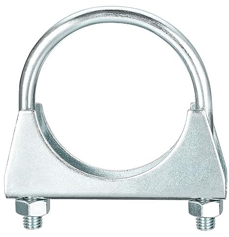 sourcing map Muffler U-Bolt Clamps for 57mm(2-1/4) Diameter Exhaust Tail Pipe, 1pcs Exhaust U Clamp Saddle Type U-Bolt Clamps
