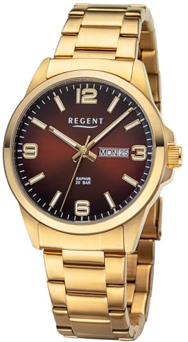 REGENT Herrenuhr mit Wochentag und Datumsanzeige 20 ATM Saphirglas F-1530