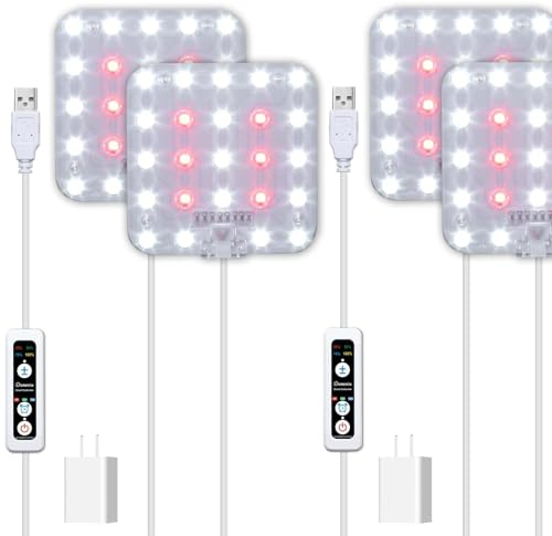 DOMMIA Pflanzenlampe, 2-Pack Dimmbares Pflanzenlampe LED Vollspektrum mit optischer Linse, Sonnenähnliches Unterschrank-pflanzenlampen mit 6/12/16-Stunden-Timer, USB Adapter