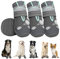 Eyein Hundeschuhe Pfotenschutz, 4 Stück atmungsaktiv Hundeschuhe mit Rutschfester Sohle und reflektierendem Klettverschluss für kleine, mittlere und große Hunde, Sport im Freien, Dunkelgrau, Größe 5