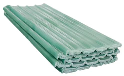 Paneles de Tejado Corrugadas de 1.5mm,Panel para Tejado de Cobertizo de Garaje,Impermeable Transparente Anti-UV,Placa de Iluminación Natural FRP,Fácil de Cortar (0.9x0.8m/35x31in,3 pcs)