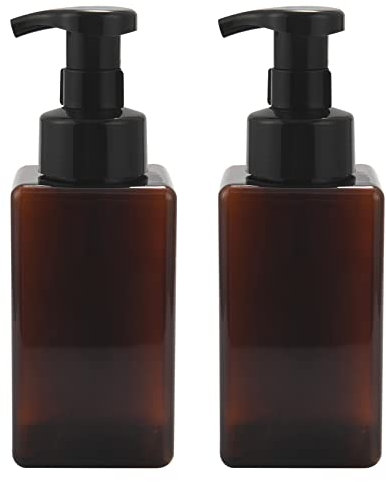 Wanjorlay Lot de 2 bouteilles de savon en mousse - 450 ml - Rechargeables - Pour les mains - En plastique - 450 ml