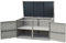 HOMASIS 335L Auflagenbox wetterfest aus PE-Rattan, Aufbewahrungsbox mit Deckel & Doppeltüren, 2-stöckiger Gartenschrank, Auflagentruhe Kissenbox Gartentruhe Gartenbox Outdoor, 115 x 60 x 65 cm (Grau)