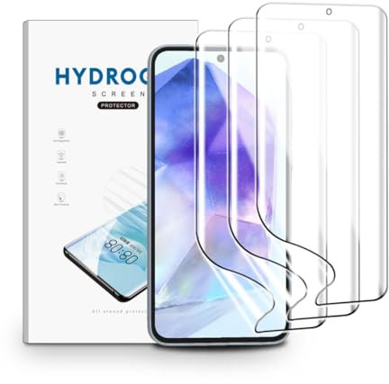 nvskvd Film Hydrogel pour Samsung Galaxy A55, 3 Pièces TPU Film Protection Écran HD Clair Doux Transparent Film de Protection d'écran