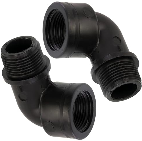 AERZETIX - C75041 - Set di 2 raccordi a gomito 90° maschio-femmina 3/4x3/4 per tubo irrigazione sistema gocciolante - pressione max 10 bar - in polietilene - circuito acqua
