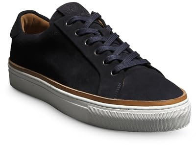 Allen Edmonds Herren Flynn Lace Up Sneaker, Dunkelmarineblaues Leder, 42.5 EU
