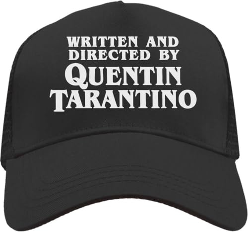 Functon+ Written and Directed by Quentin Tarantino - Cappello da camionista regolabile con retro in rete, stile casual, colore: nero, Nero , Taglia unica