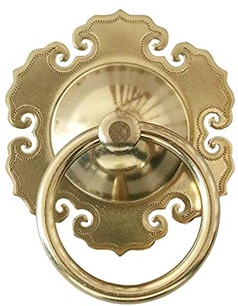 Door knocker,front door knocker, knocker copper handle,Courtyard door handle, Door Knocker Pure Copper Door Handle Retro Bronze proof Wooden Cabinet Door for Front Yard Door Decoration/Brass/8Cm Diame