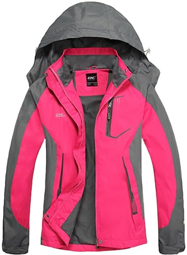 DCmount Regenjacke Damen Wasserdicht übergangsjacke damen Outdoor Wanderjacke softshelljacke für damen mit Kapuze