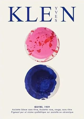 SGFGAD FHYWQ Berühmte Yves Klein Poster Ausstellungsdrucke Farbe Wandkunst 《Rosa und blauer Kreis》Bild Yves Klein Leinwandmalerei für Wohnkultur 40x60cm ungerahmt