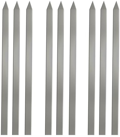 YSAMAX BBQ Kebab Skewers Stainless Steel Flat, Extra Wide Design, Long-Lasting Durability, Rust- and Corrosion-Resistant, Easy to Use, Versatile Uses, (9PCS)
