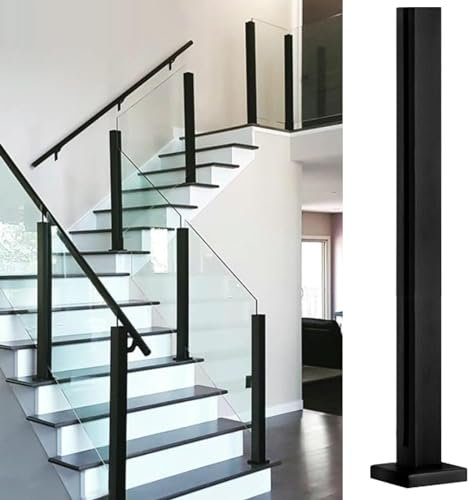 Barandilla de cristal para escaleras de interior de acero inoxidable 304 para valla cuadrada de piscina, 110 cm de altura