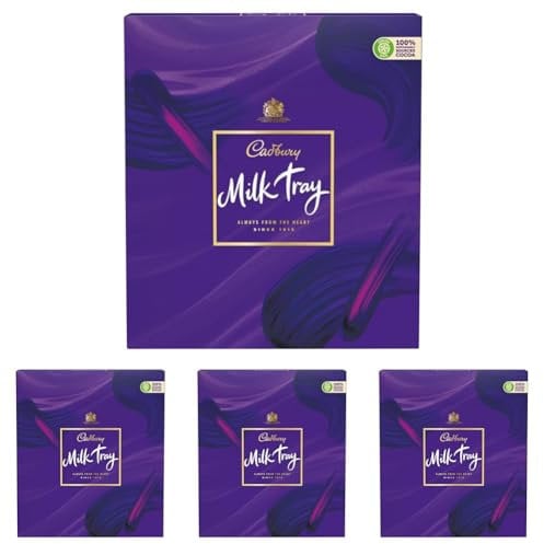 Cadbury Milk Tray Chocolate Box, Assorted Milk Chocolates Gift Set, 360g (Pack of 4)