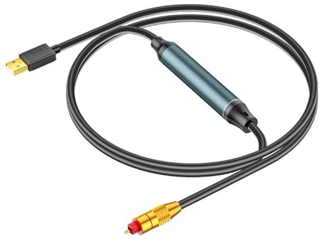 MCAOAL Cable conector USB A a fibra óptica para mejorar el sonido en música y películas de ordenador a cable