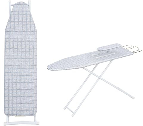 Ironing Board, 107 x 30cm Ironing Boards 4 Adjustable Height with Iron Rest TopIron Board Extra Wide Lightweight & Foldable For Compact Storage, Non-slip Feet, Blue