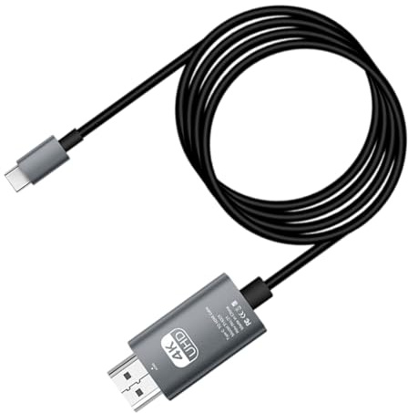 Cavo USB C a HDTV – Adattatore video HDTV 4K60Hz – Convertitore per cellulare, accessori per computer e TV, schermo pressofuso con funzionalità plug and play, trasmissione stabile senza installazione