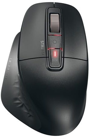 CHERRY STREAM MOUSE ULTIMATE, Ergonomic Multi Device Mouse for up to 4 Devices, Bluetooth, 2.4 GHz & Wired, Customisable Scroll Wheel, For Right-Handers, Black