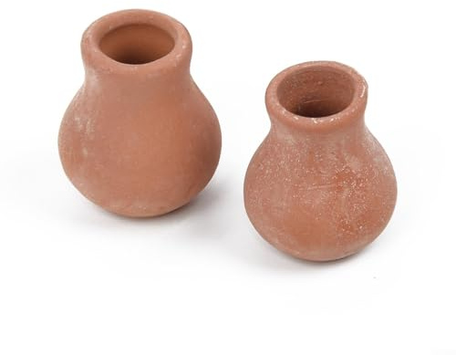 Yuanpgky 2 mini macetas de cerámica para decoración de bodas y proyectos de manualidades, macetas pequeñas para decoración del hogar, tamaños de 2,2 x 2,5 cm y 1,5 x 1,6 cm (1#)