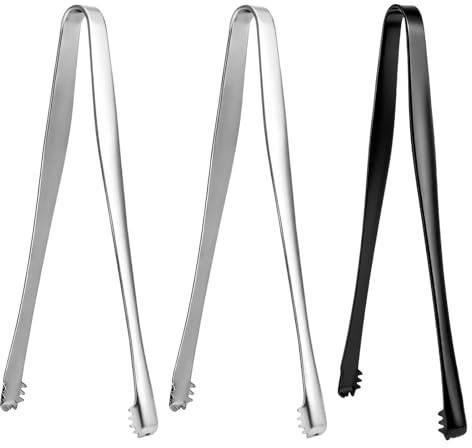 ElevateTech Egg Chalaza Removal Tool Kitchen Tongs for Cooking,Black Silver