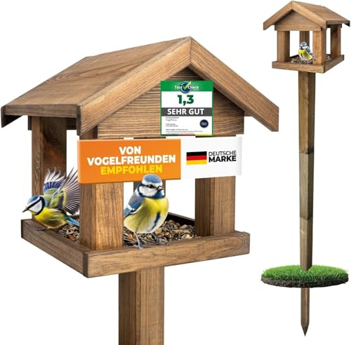 STAHLMANN® Vogelhaus mit Ständer wetterfest [1,20 Hoch] - VogelhausKippsicher wetterfest & langlebig