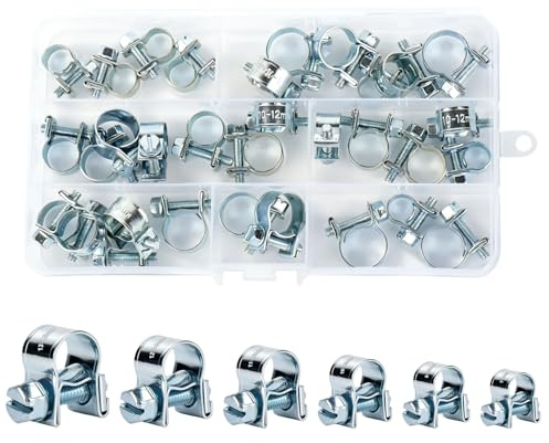 36 x Assorted Zinc Hose Clamps for Fuel Pipes | Perfect for Mechanics, DIY Car Enthusiasts, Marine Technicians, And Home Workshop Users.
