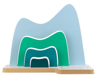 tonies® Standregal Berg – Magnetische Aufbewahrung für bis zu 40 Figuren & Toniebox, Kinderleichte Montage ohne Werkzeug, Anthrazit/Natur