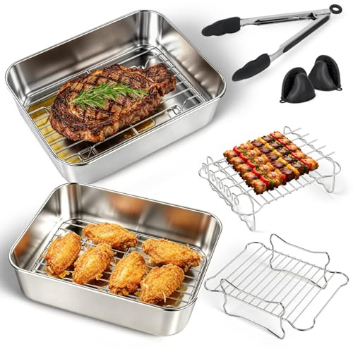 14Pcs Accessoires Air Fryer pour Ninja Foodi FlexDrawer, Inoxydable 304