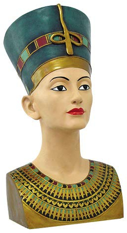 45,7 cm Ägyptische Königin Nofretete Kopf und Brust Kunstharz Statue Figur