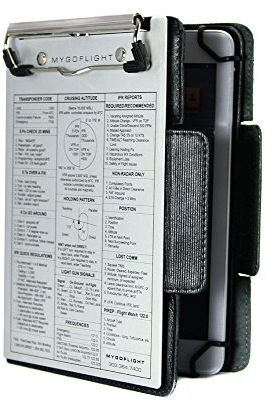MYGOFLIGHT Universal Mini Leder Folio C EFB Pilot Knieboard und Klemmbrett - passend für Apple iPad Mini 1, 2, 3, iPad Mini 4, iPad Mini 5, iPad Mini 6 und alle anderen 7-8 Zoll Tablets