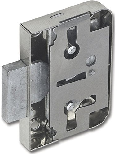 SECOTEC Möbelschloss mit Euroschlüssel | Dornmaß 30 mm | Stahl vernickelt | inkl. Schlüssel, Schließblech und Schrauben