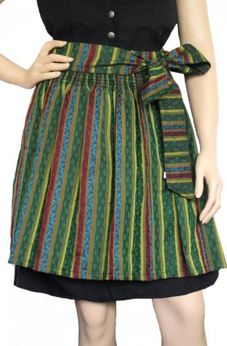 German Wear Mini Dirndlschürze Trachtenschürze mehrfarbig schürze Blumenmuster, Größe:38-40