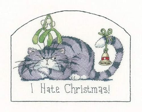 Heritage Kreuzstich Set Zählstoff Ich hasse Weihnachten (L), Zählmuster, CRHT1287-E, 18x13,5cm