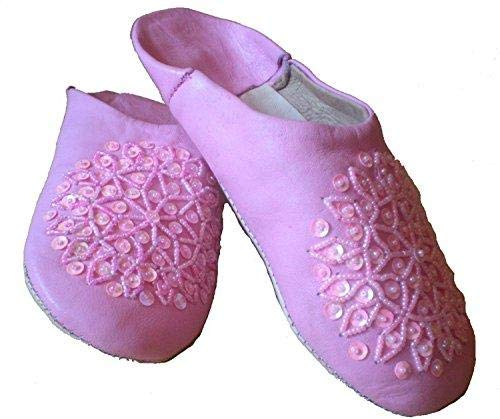 Terrapin Trading Fair-Trade-Damen Marokkanische Babouche Traditionelle Hausschuhe (Pink)