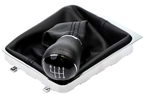 L&P A261-3 Schaltsack Schaltmanschette Schwarz Schaltknauf 6 Gang 12mm kompatibel mit VW Passat 3C B6 3C2 3C5 Bj. 2005 - 2011 Rahmen Komplettset Knauf als Plug Play Ersatzteil 3C0711113