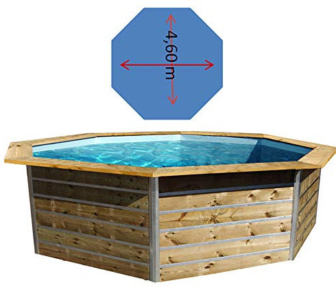 Piscine Bois Waterclip LEYTE 460x111 cm hors sol octogonale