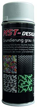 MST-DESIGN 6 x Spraydose Grundierung/Primer/Haftvermittler grau für Glas, Keramik, Eternit, Kunststoff, Karton, Pappe, Holz, Metall für den Wassertransferdruck I Spray 400 ml