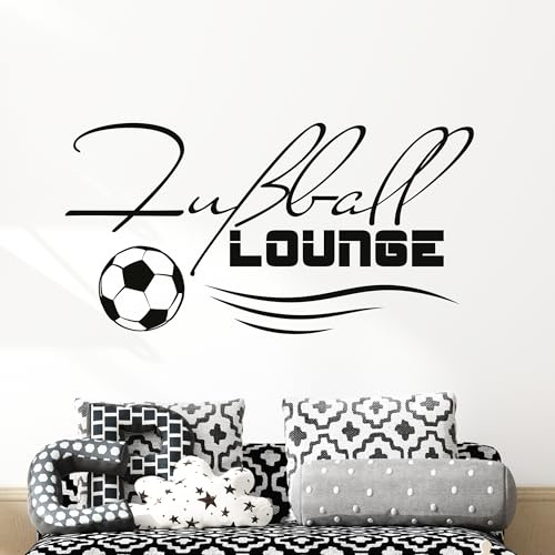 GRAZDesign Wandtattoo Sport Fußball Lounge - 110x57cm / 070 schwarz