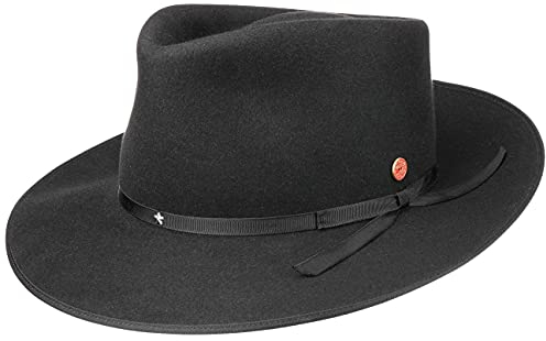 Mayser UDO Haarfilzhut Musikerhut Bogarthut Stern Made in EU Herren Sommer Winter schwarz 60 cm