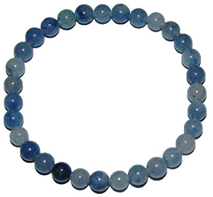 TESTEL Janni Jewellery Armband mit Kugel, Quarz, blau, 6 mm, montiert auf stabilem Stretchband, SC-ARM-KU-BL-6 mm-02 Marke, Einheitsgröße, Unkostbare Metalle, Kein Edelstein