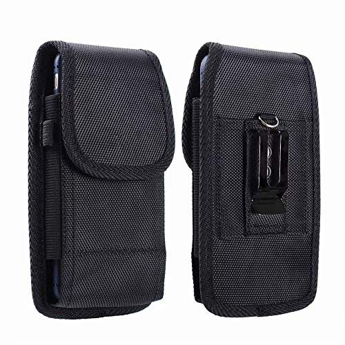 Étui de Ceinture pour Samsung Galaxy A40 A5 J3 S7 Logicom Le Fit Hola Smooth Echo Lolly Moon Surf Téléphone Portable Housse de Transport Holster Nylon Vertical Coque Support avec Clip en Métal