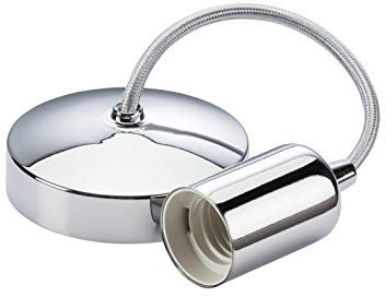 Knightsbridge 6 Inch E27 Contemporary Pendant Set in Polished Chrome,150mm
