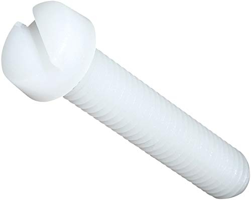 AERZETIX - C45332 - Packung mit 10 - Schraube aus Polyamid/Nylon M8x40 - metrisches Gewinde - zylindrisch/geschlitzt/flach/runder Kopf - isolierend - DIY - Renovierung - DIN 84
