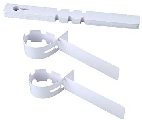 KINGLAKE Tree Labels,100Pcs Plant Labels Markers Plastic Garden Name Tags for Outdoor Plants, Adjustable Wrap Around Hanging Tags (White 21x2cm)