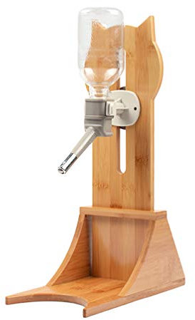 Pet Standing Water Dispenser Stand Cat Water Feeder Holder Wood Elevated Dog Water Stand Feeder Dog Hanging Drinking Fountain Pet Water Dispenser for Cat (Without Water Dispenser Bottle)