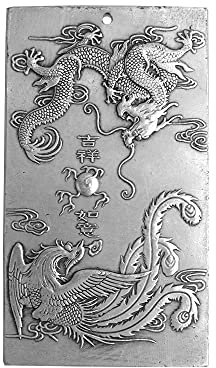 Acxico 1 x tibetische silberne Guan Kwan Yin Buddha Drache Statue Nepal Thangka
