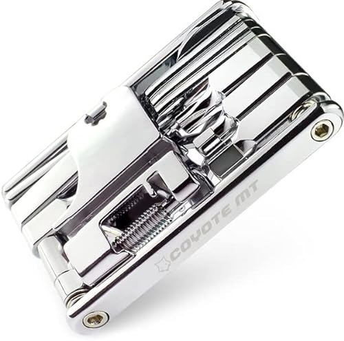 COYOTE MT 20-in-1 Fahrrad-Multitool – kompaktes und leichtes Fahrradreparatur-Set für Rennräder und Mountainbikes – Satteltasche und Taschenfreundlich – inklusive Tasche – Radfahrer-Geschenk