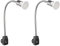 ledscom.de 2 Stück Steckdosenlampe LESCH Leselampe Schwanenhals, Schalter, chrom/schwarz + LED Lampe 630lm weiß